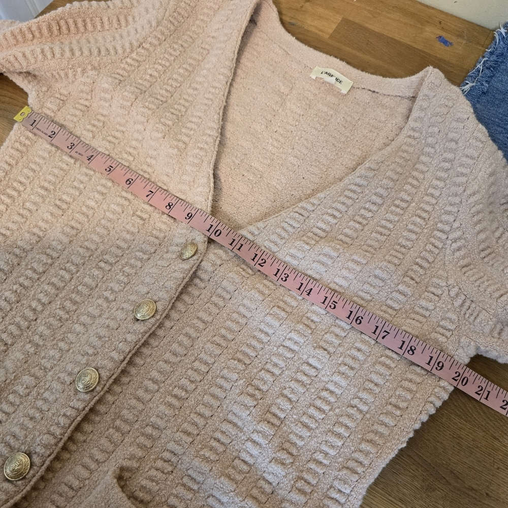 L'AGENCE Revolve Sue Knit Cardigan In Blush M - Picture 13 of 16